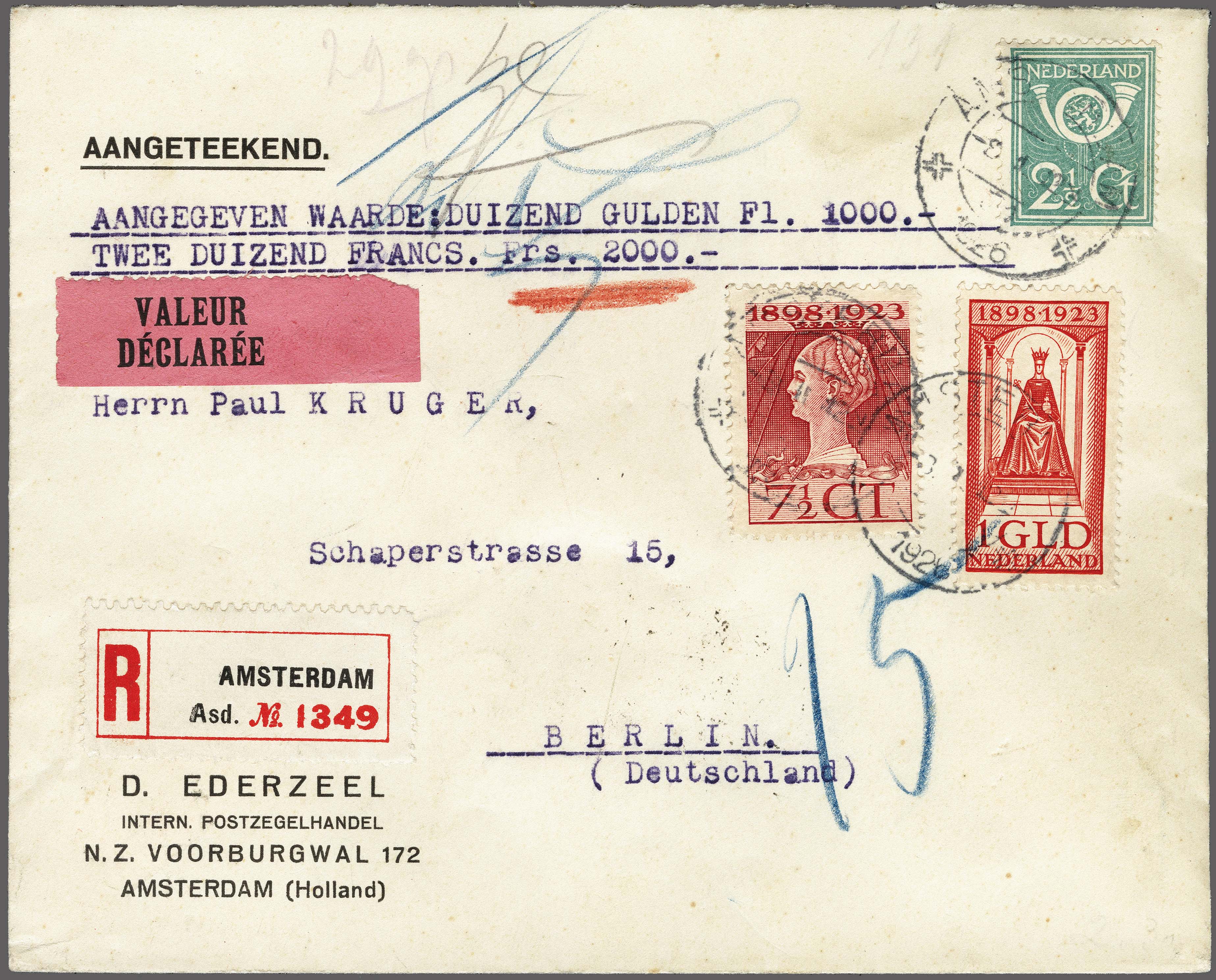 Lot 2340 - Netherlands 1923 Queen Wilhelmina Silver Jubilee - Corinphila Veilingen Auction 254 - Day 3 Nederland Lot 2340 - Netherlands 1923 Queen Wilhelmina Silver Jubilee - Corinphila Veilingen Auction 254 - Day 3 Nederland